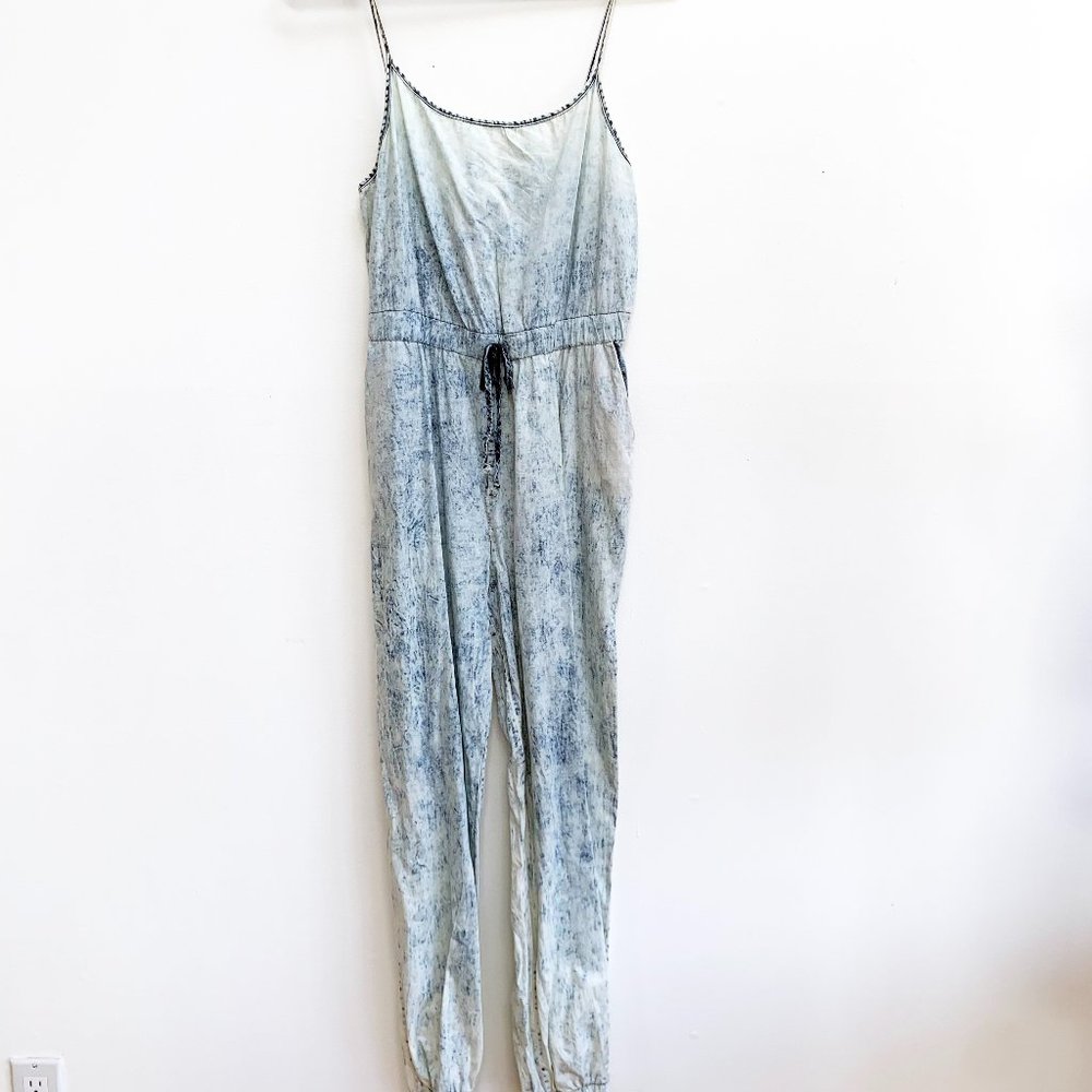 Stylish Blue / Acid Wash Jumpsuit, Jogger Style